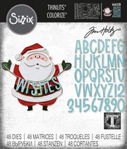 TIM HOLTZ METAL DIE - SANTA GREETINGS COLORIZED 666338